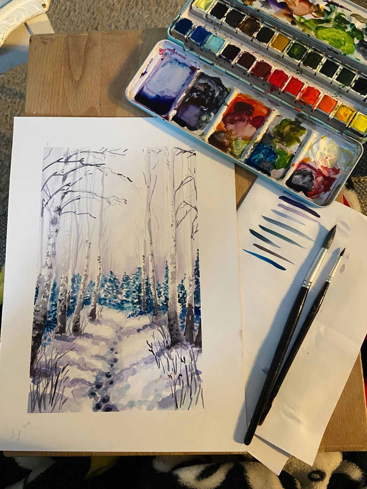 Adult Art Club- March Event Beginners Watercolour Snowy Path Edition