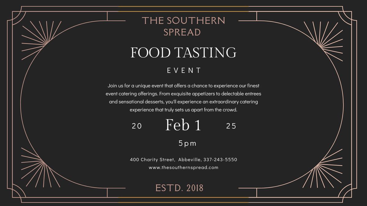 Wedding & Special Event Food Tasting 