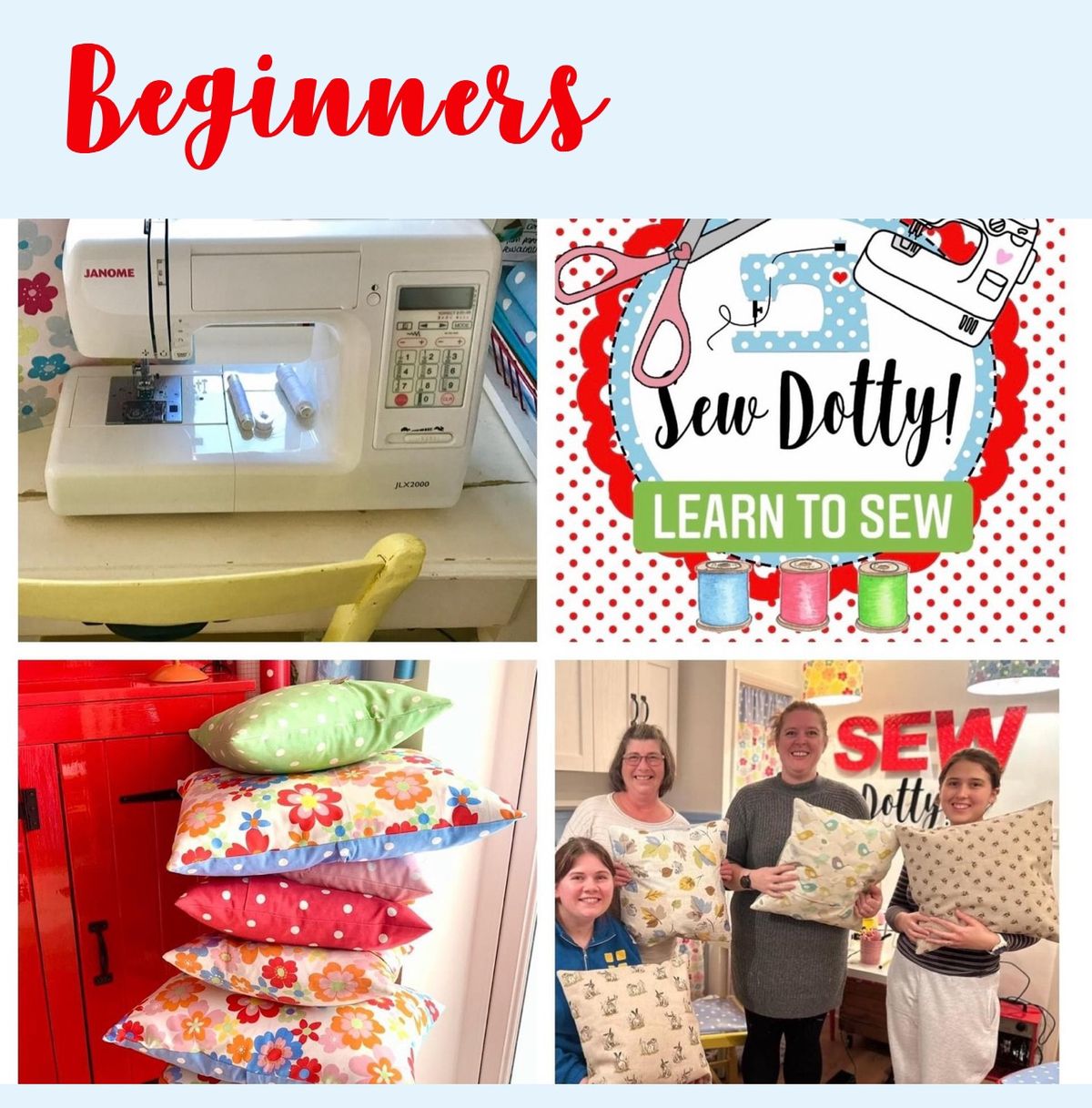 Absolute Beginners Sewing (& cushion making)