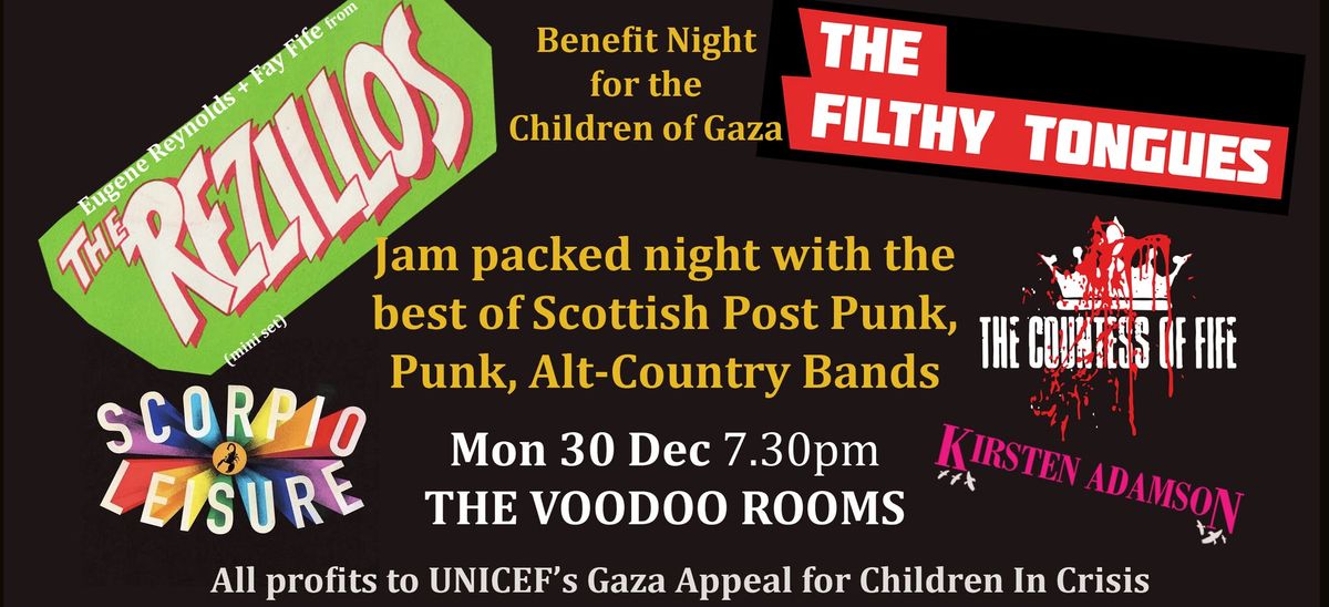 Benefit Night For The Children Of Gaza - with Rezillos, Filthy Tongues + More