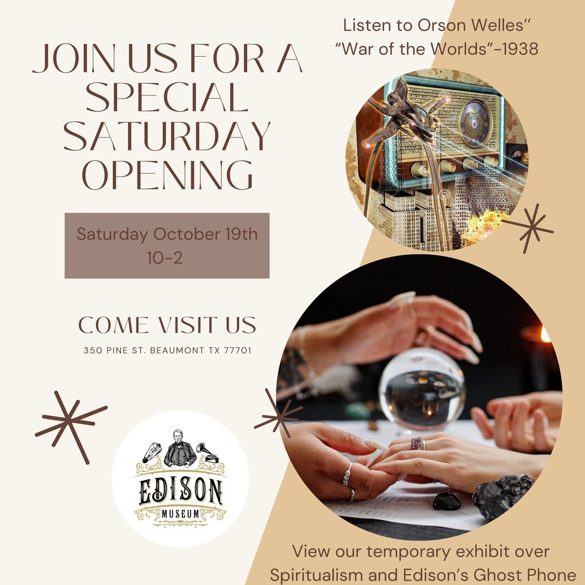 Special Saturday Opening