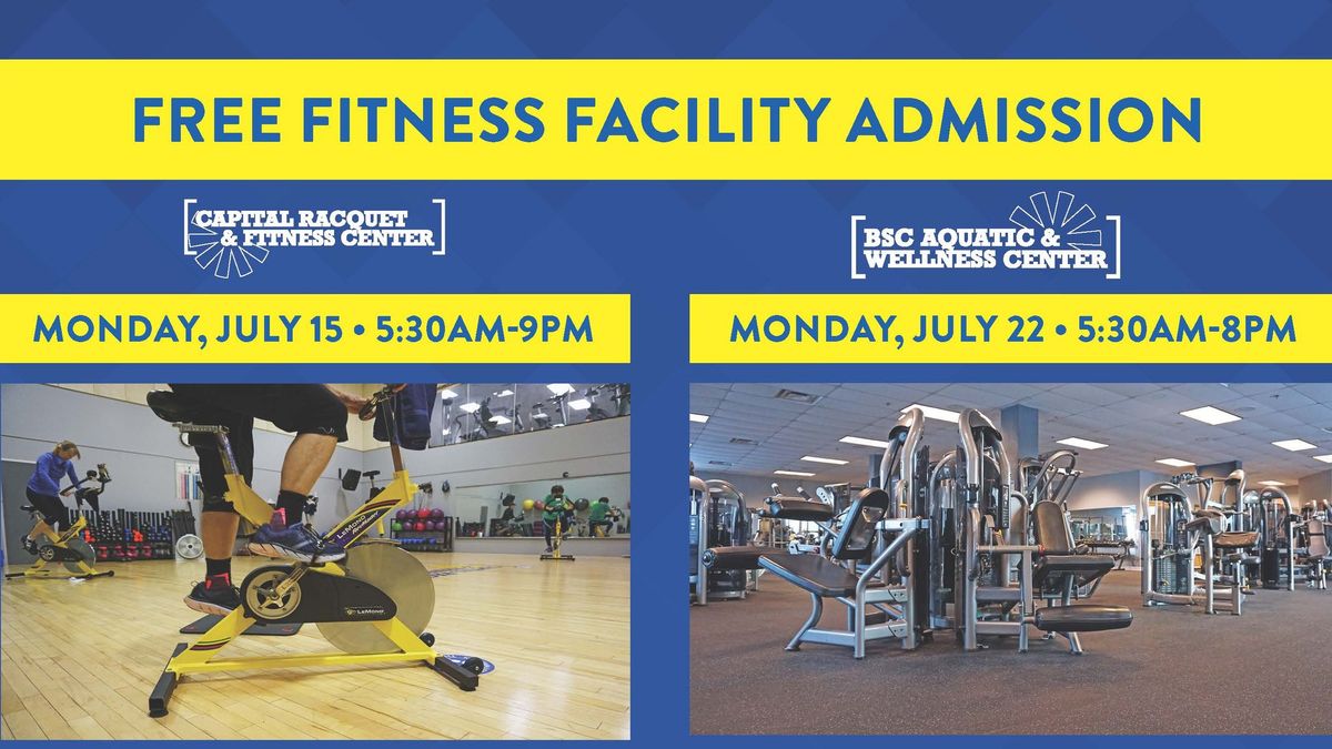 Free Fitness Facility Admission- Capital Racquet & Fitness Center