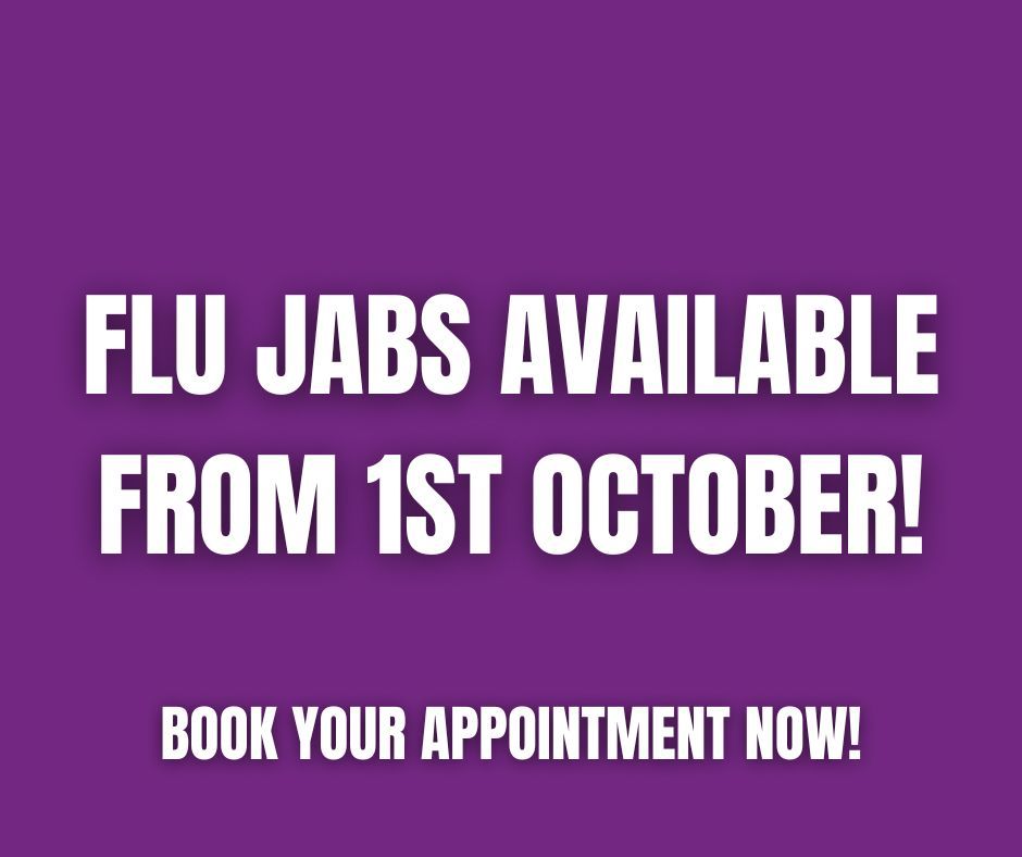 Flu Vaccination Bookings Now Open - Starting 1st October!