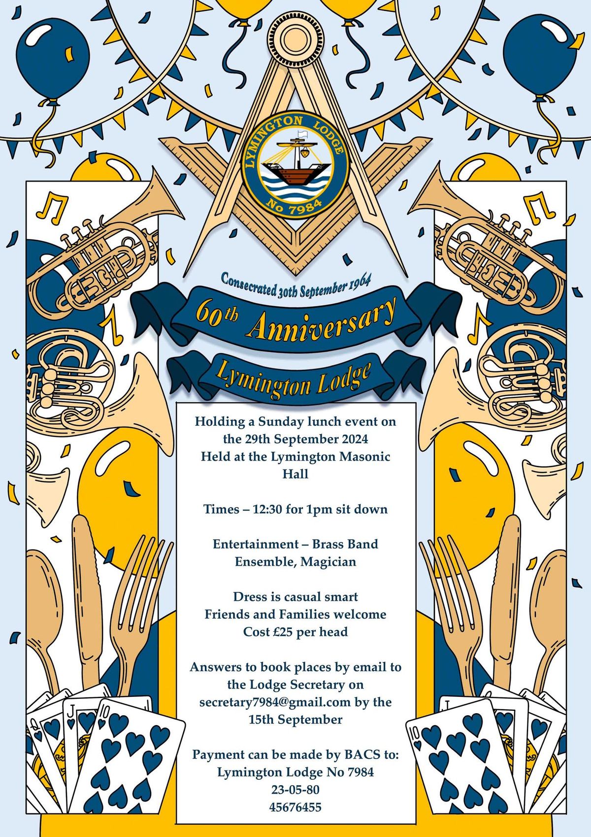 Lymington Lodge No.7984 60th Anniversary Celebration