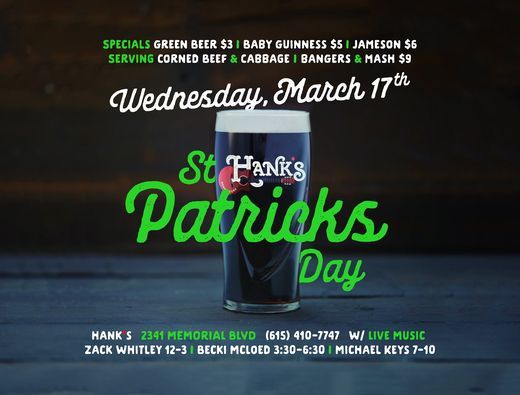 St Patricks Day Hank S Murfreesboro 17 March 2021 St. Patrick's Day Kid Events Near Murfreesboro Tn 2022