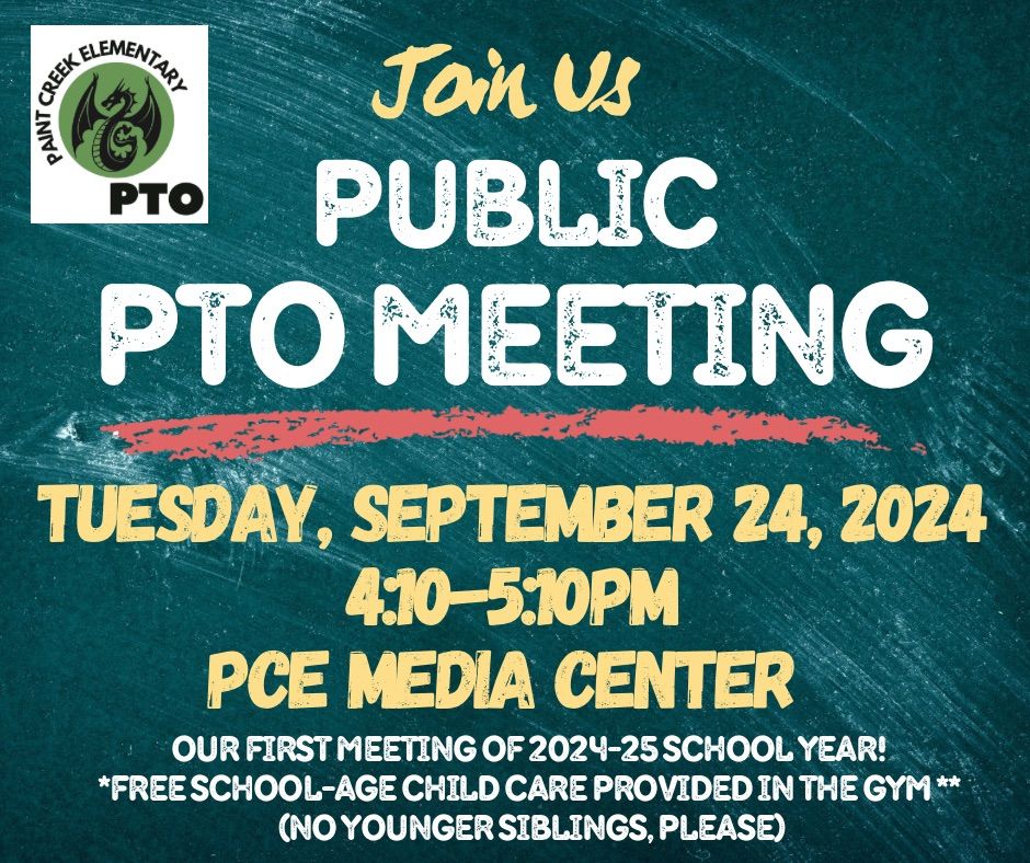 First PCE Public PTO Meeting of 2024-25 School Year! 