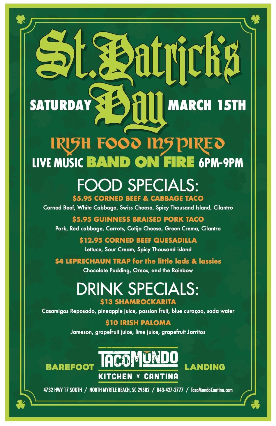 St. Patrick\u2019s Day at Taco Mundo