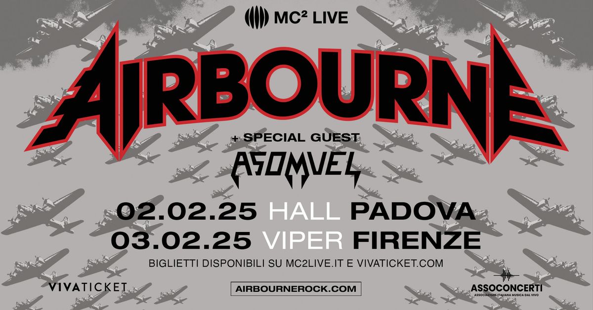 Airbourne + Asomvel | Padova, Hall