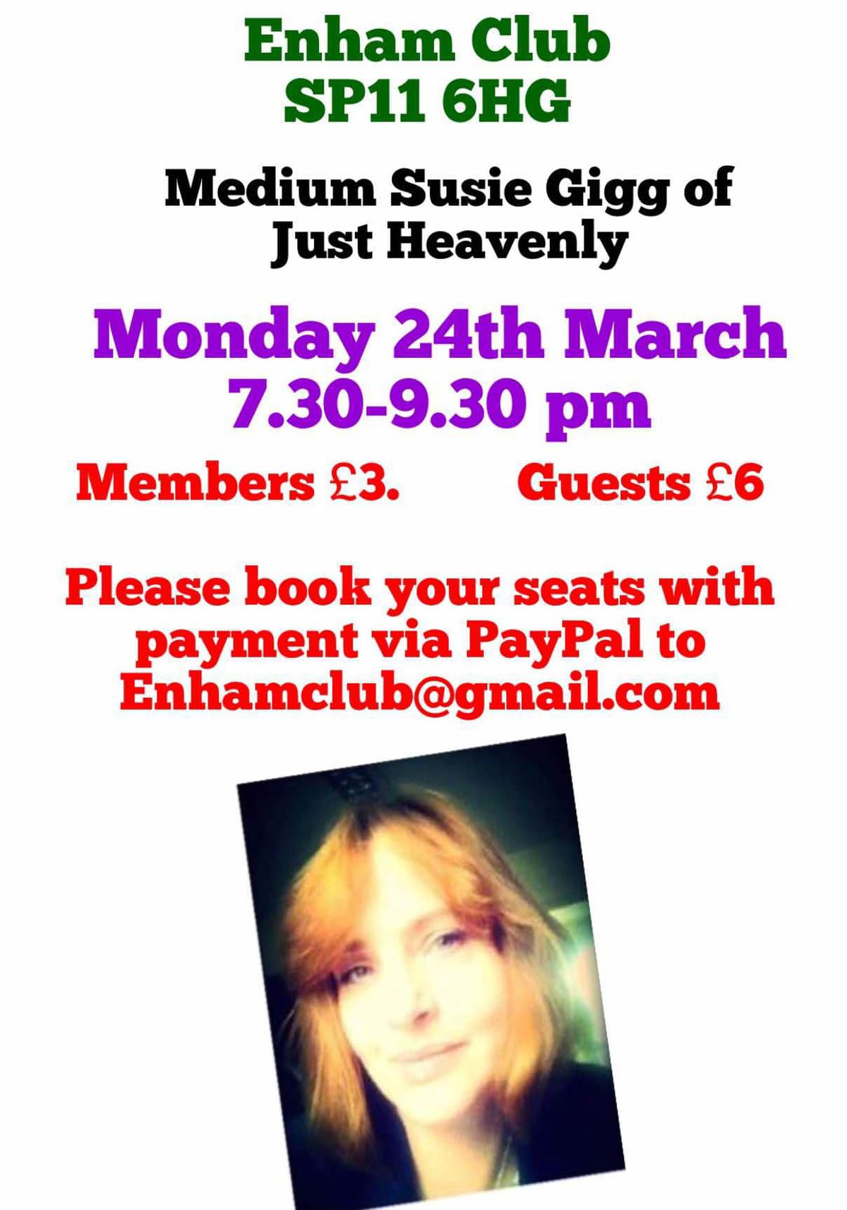 An Evening of Mediumship with Just Heavenly's Susie Gigg