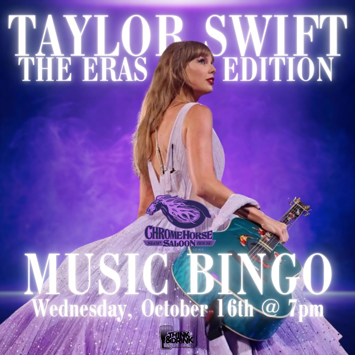 TAYLOR SWIFT MUSIC BINGO @ Chrome Horse Saloon New Bo (Cedar Rapids, IA) \/ Wed Oct 16th @ 7pm