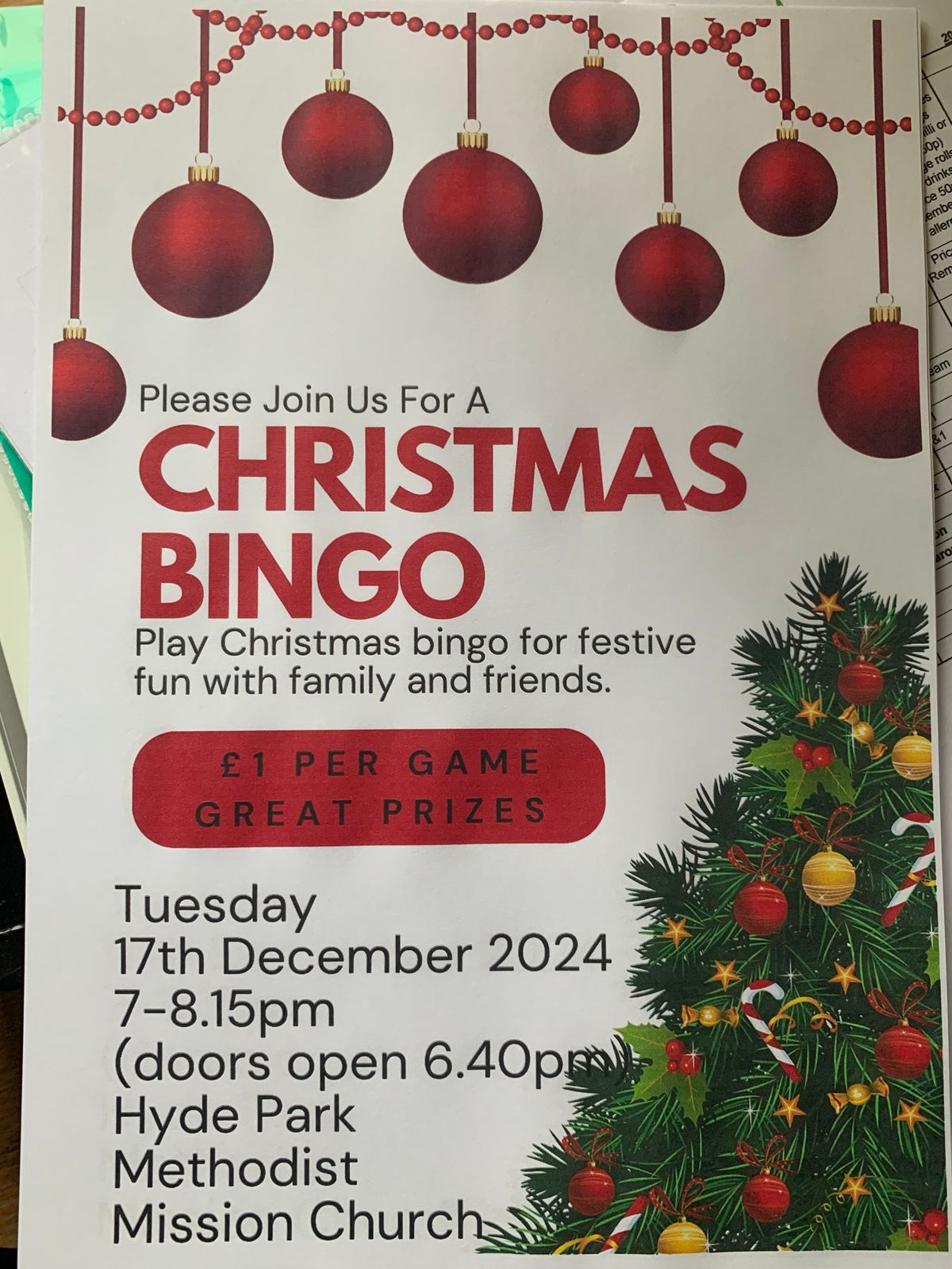 HP Christmas Bingo