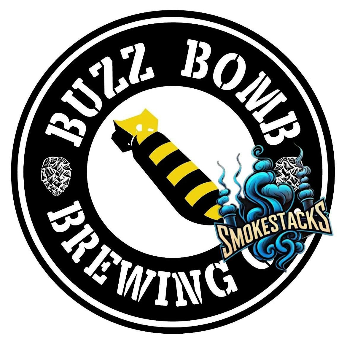 Smokestacks at Buzz Bomb Brewing Co