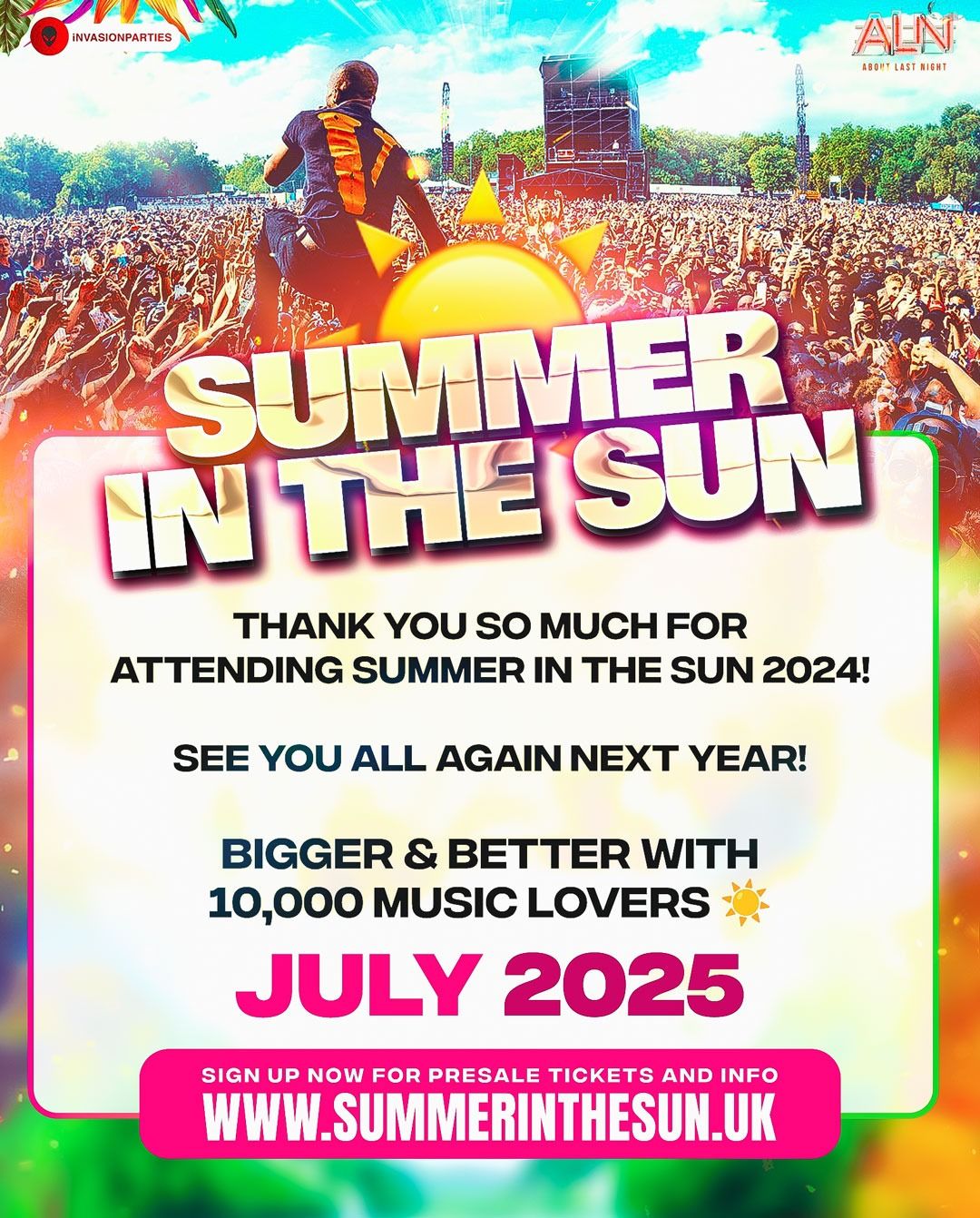 SUMMER IN THE SUN FESTIVAL - 5000+ PEOPLE - SIGN UP NOW!