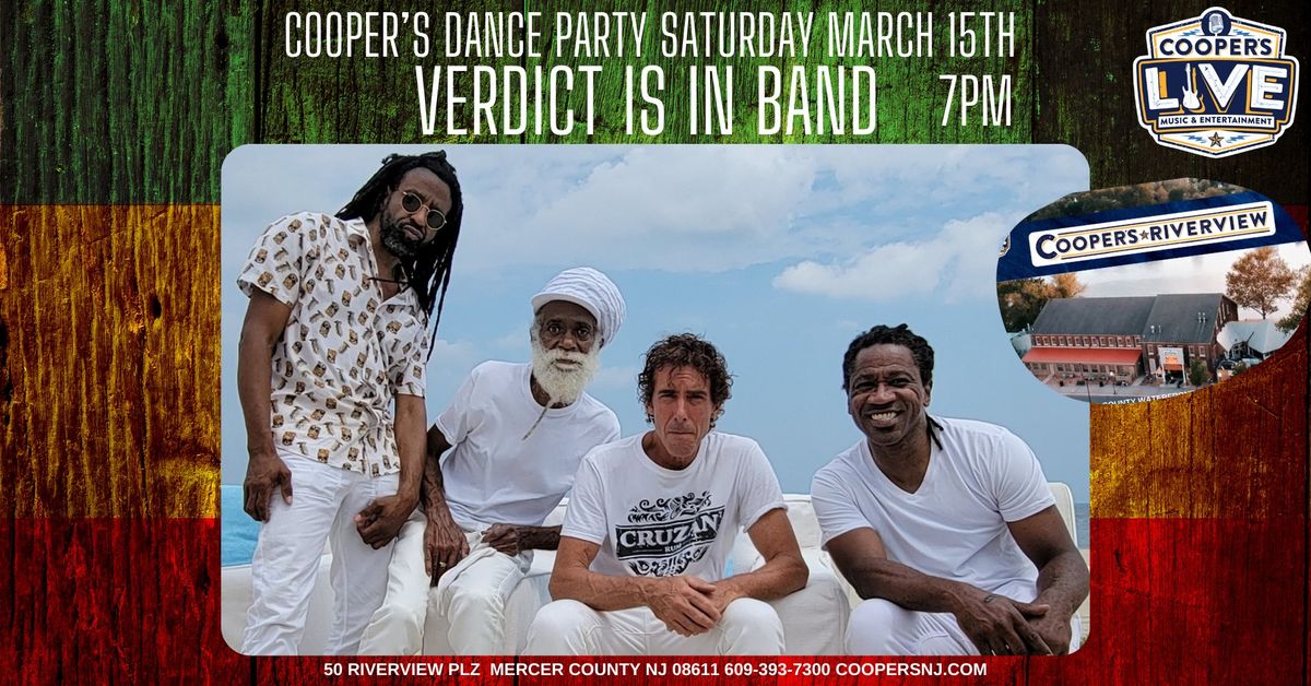 The Verdict Reggae Soca Band  performs at Cooper's Riverview 7pm W DJ David Matrix!