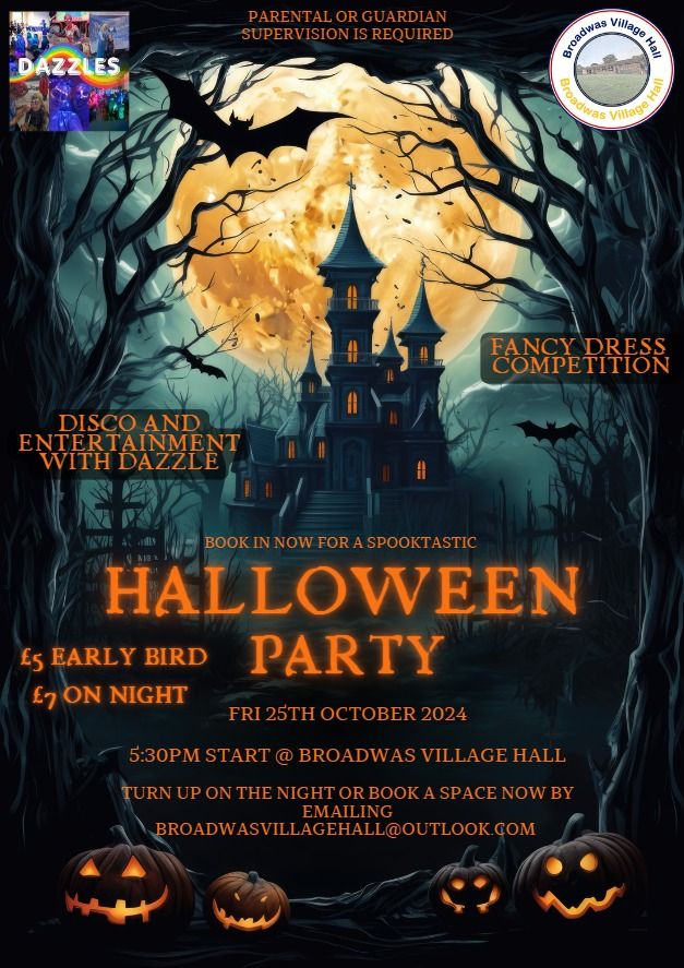 Halloween Party @ Broadwas Village Hall 2024