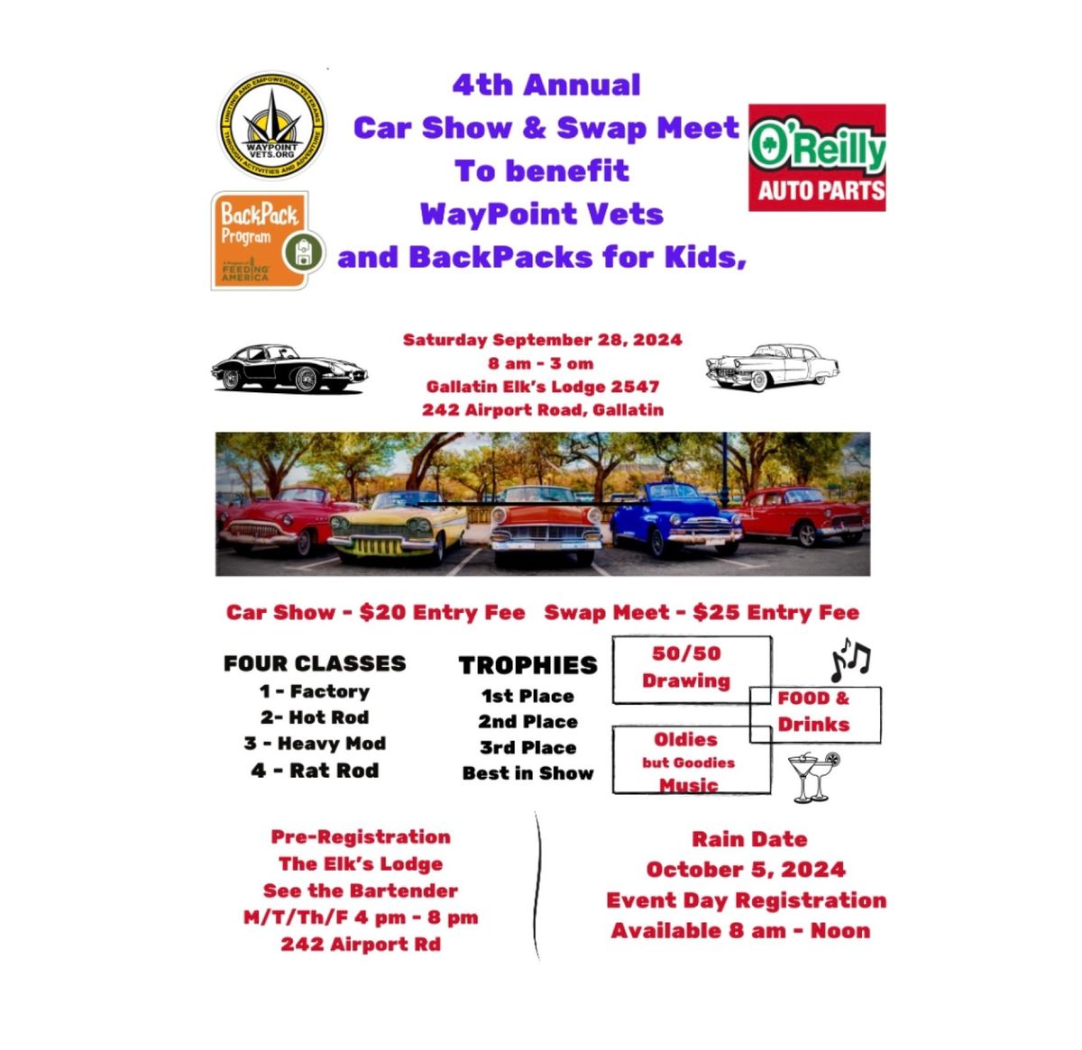 4th Annual Gallatin Lodge Car Show Benefit 