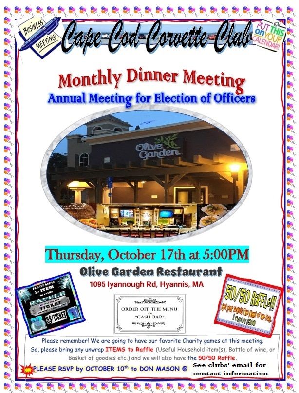 Monthly Dinner Meeting\/Annual Election of Officers