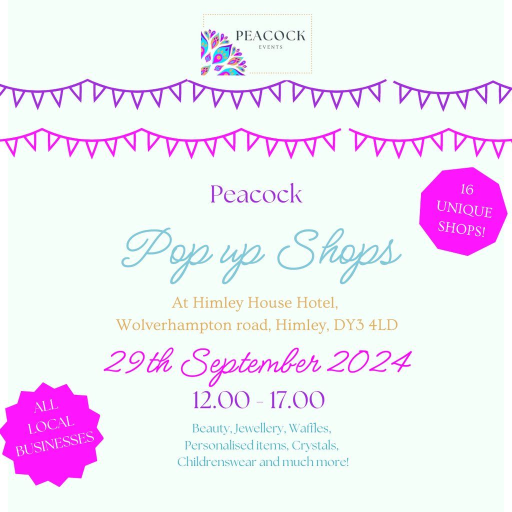 Peacock Pop Up Shops | 29th September