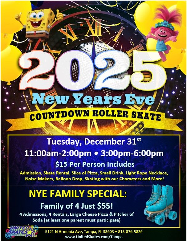 2025 New Year's Eve Countdown Roller Skate