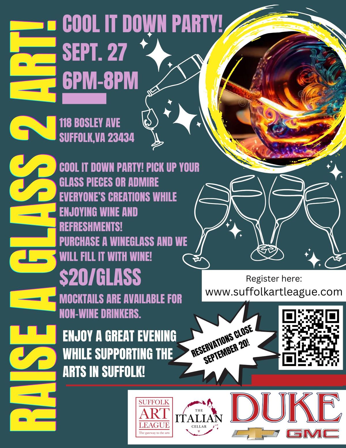 Raise a Glass 2 ART! Cool It Down Party! 