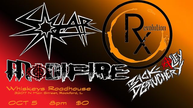 SOLAR, REV X, MODIFIRE w\/ B.A.D. at Whiskeys!