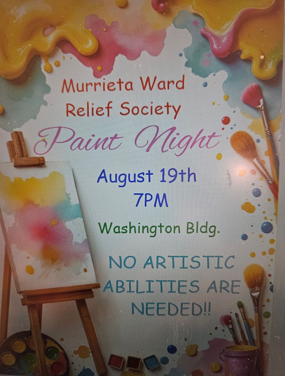 Murrieta Ward Relief Society "Paint Night"
