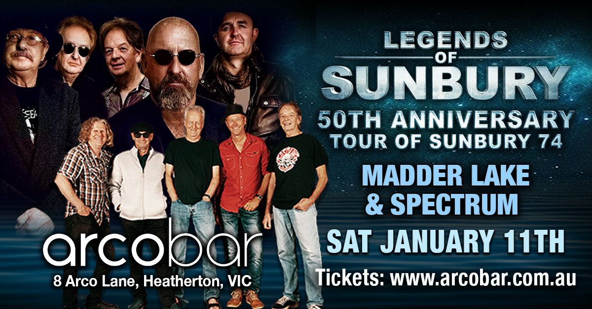 (Last Tickets!) Madder Lake & Spectrum | TWO OF AUSTRALIA'S TRULY LEGENDARY BANDS | Dinner & Show