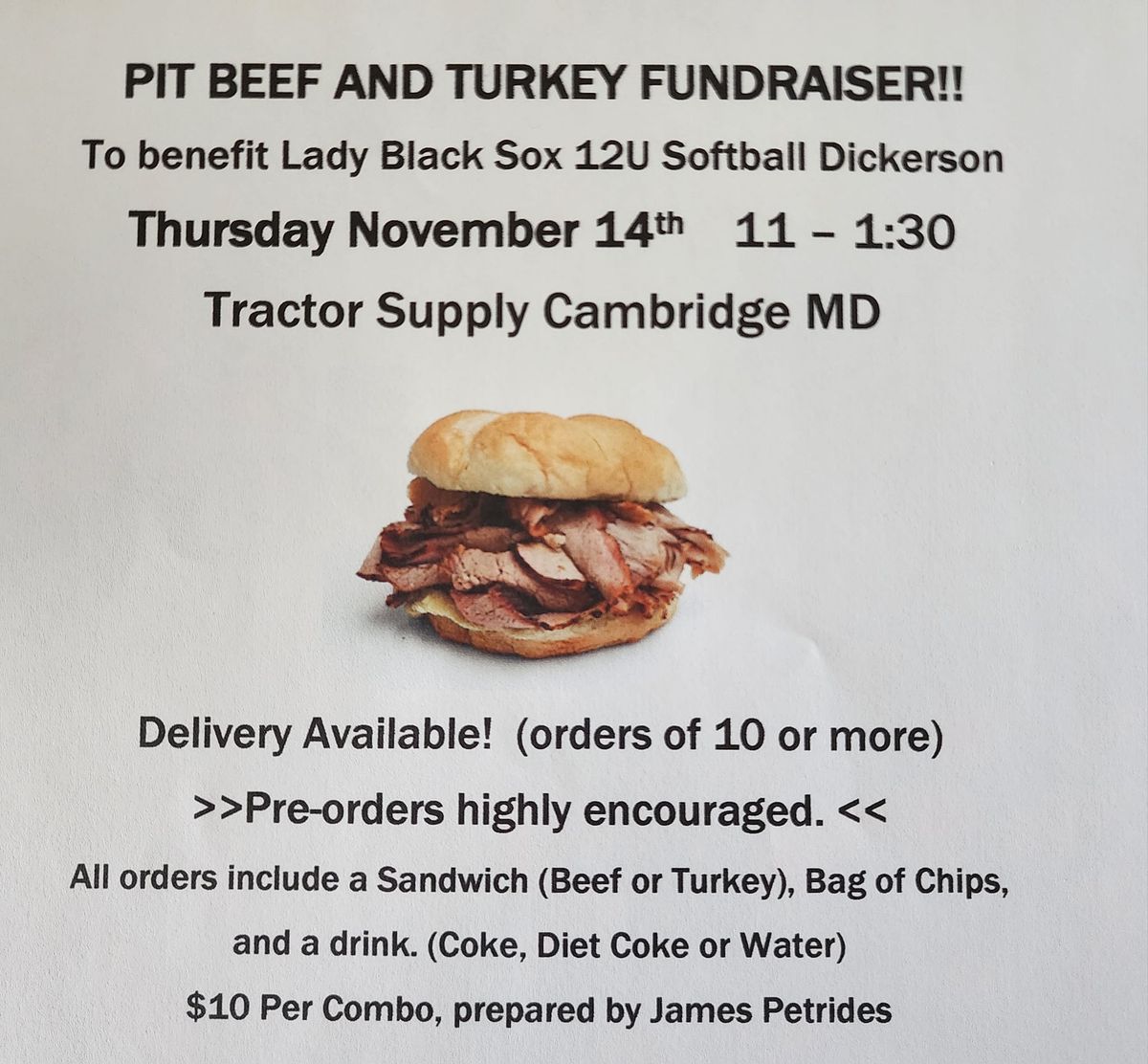 Pit Beef Fundraiser!! 