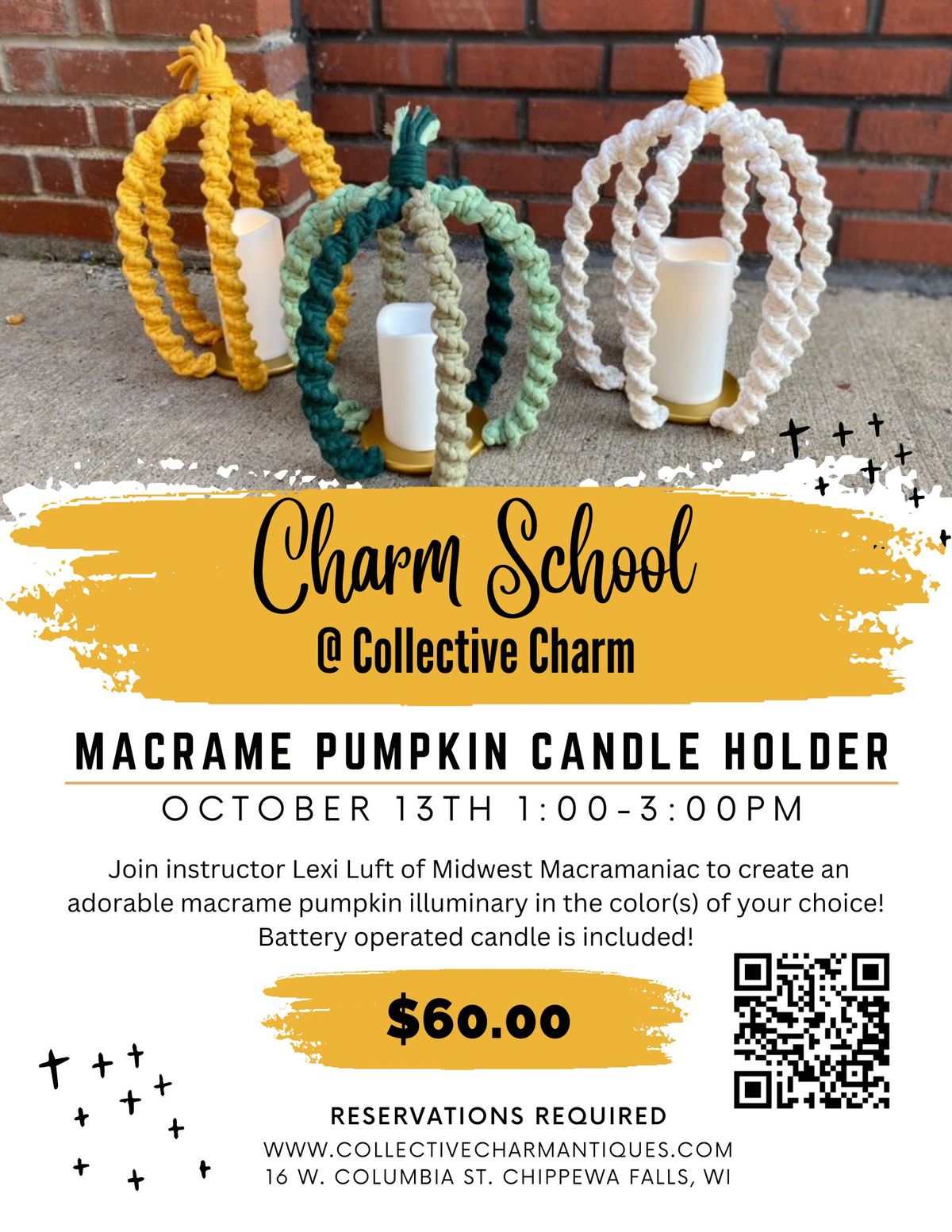 Macrame Pumpkin Candle Holder Workshop