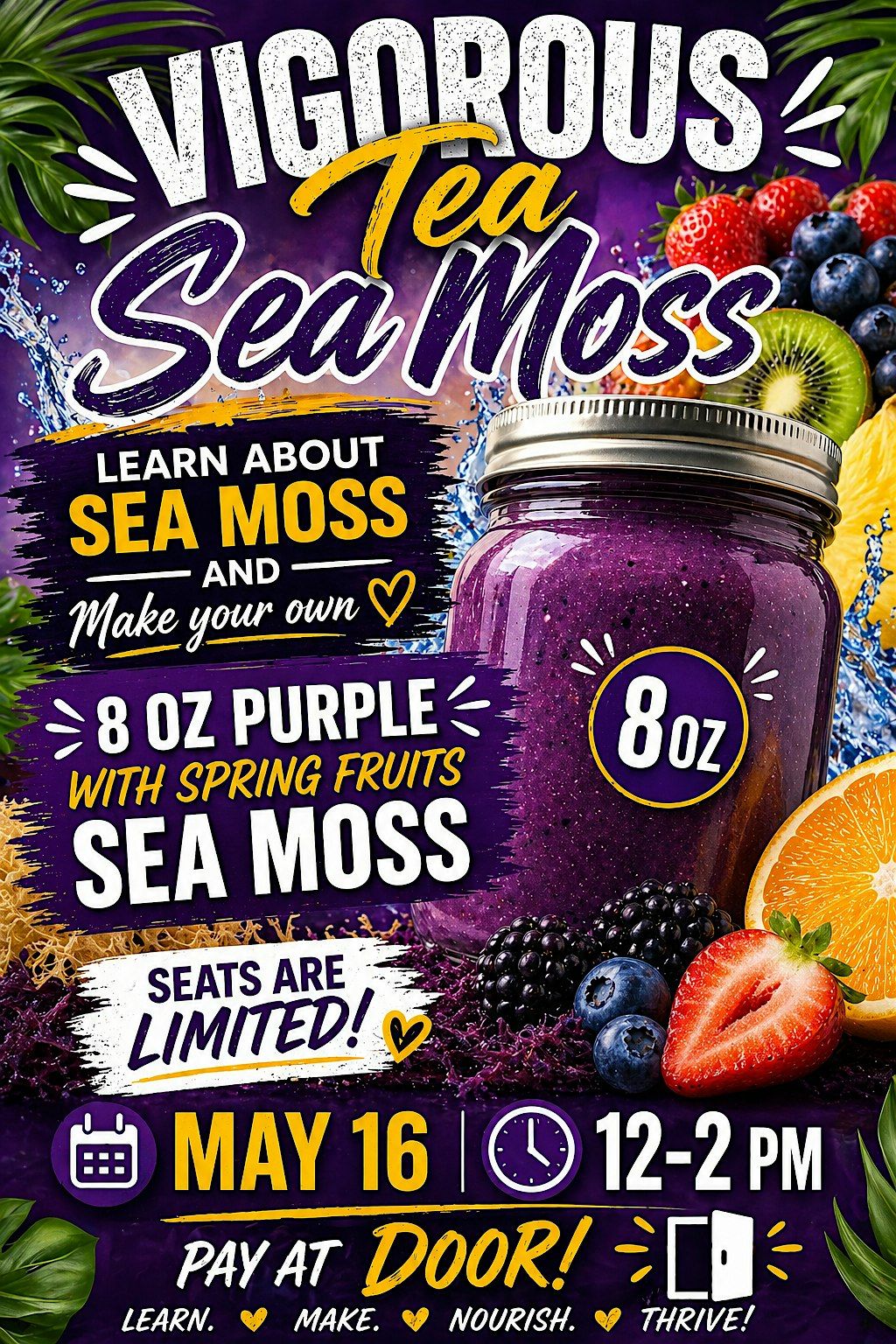 Making sea moss with vigorousTea