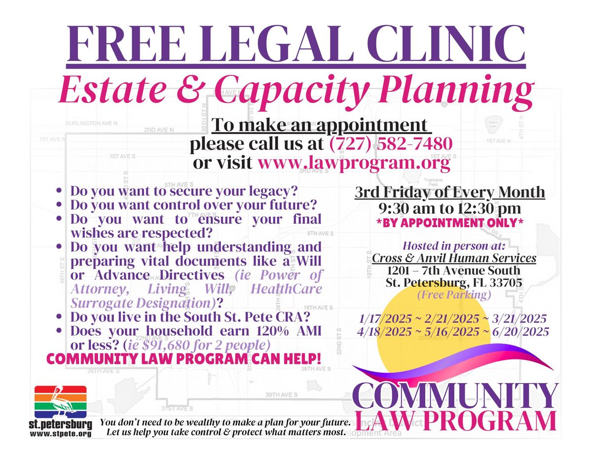 Free Clinic Will & Advance Directives in CRA!