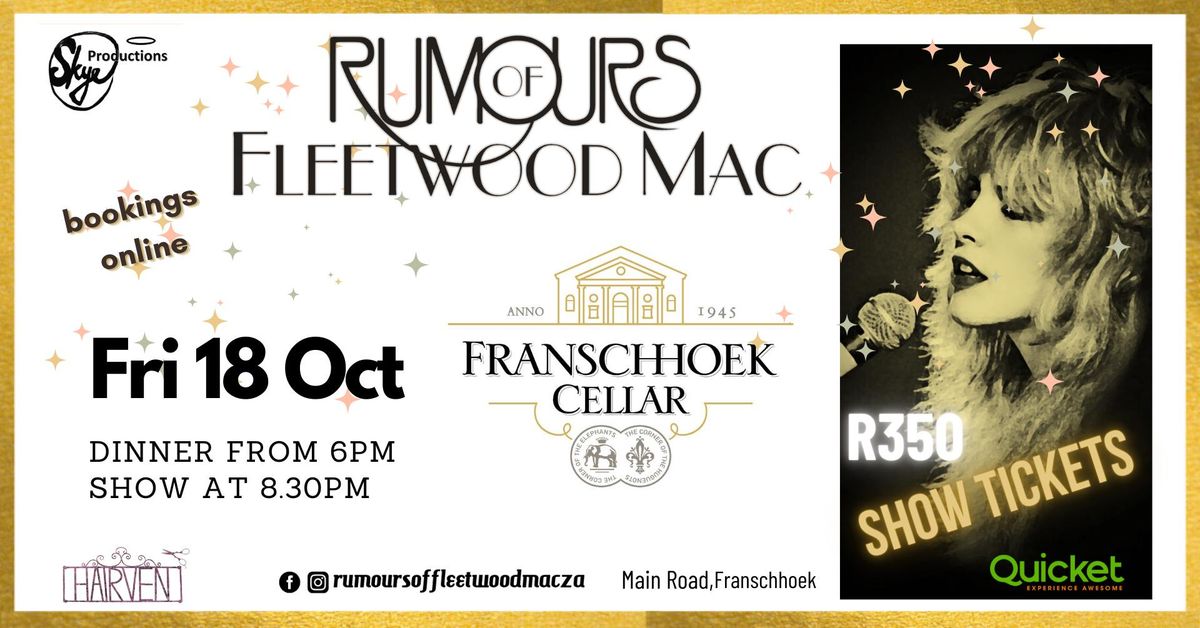 Rumours of Fleetwood Mac at Franschhoek Cellar - Back by Popular Demand