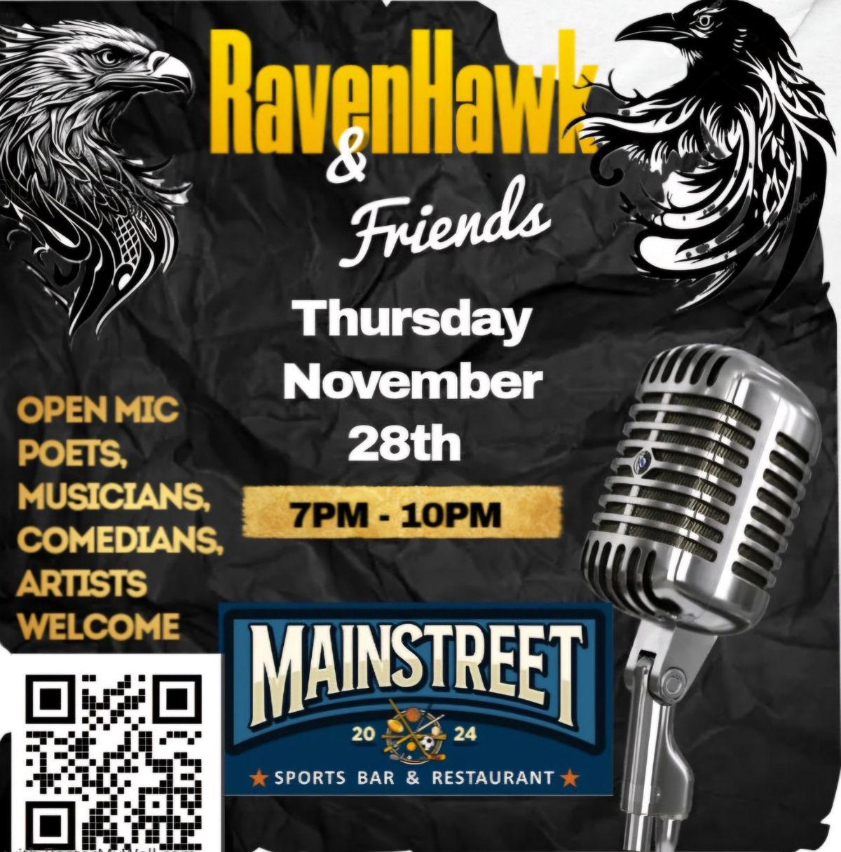 RavenHawk & Friends -Main Street Sports Bar & Restaurant 