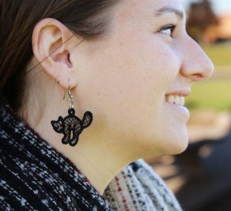 Learn to Machine Embroider: Free Standing Lace Earrings