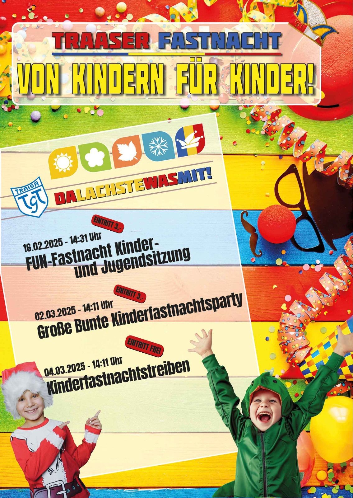 Gro\u00dfe Bunte Kinderfastnachtsparty