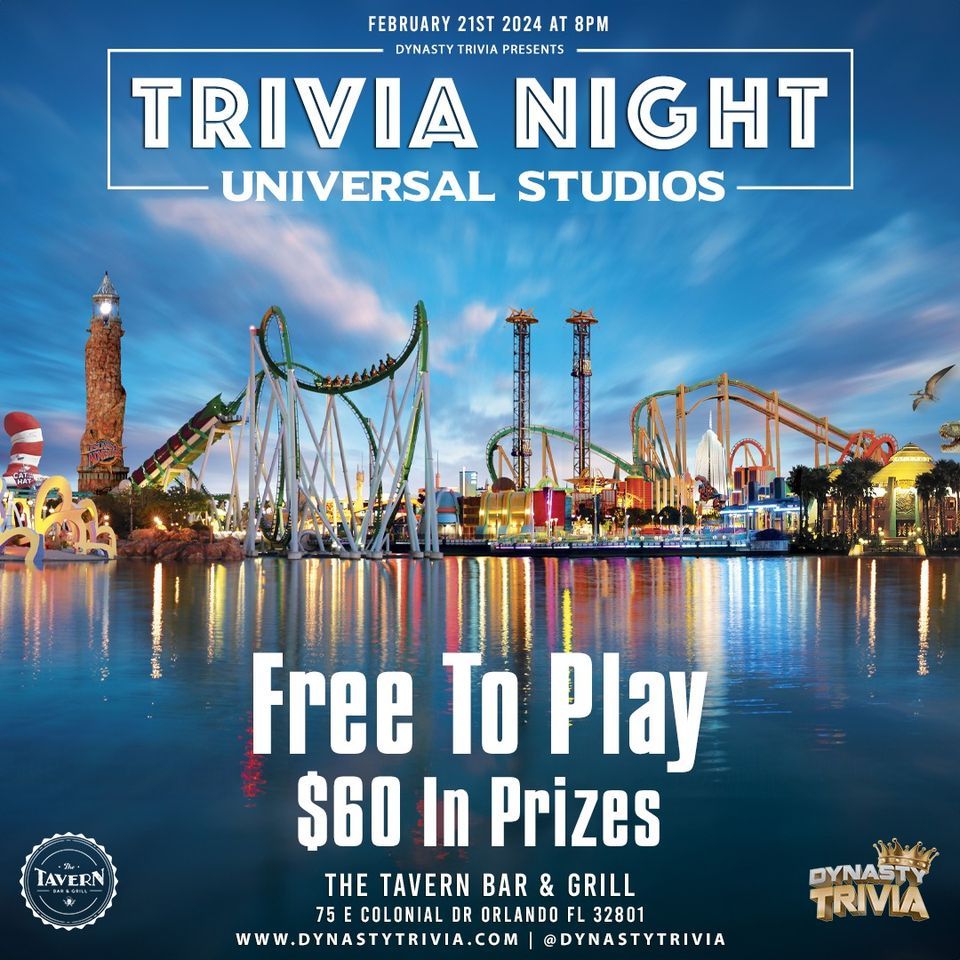 The Tavern Downtown Trivia Night: Universal Studios 