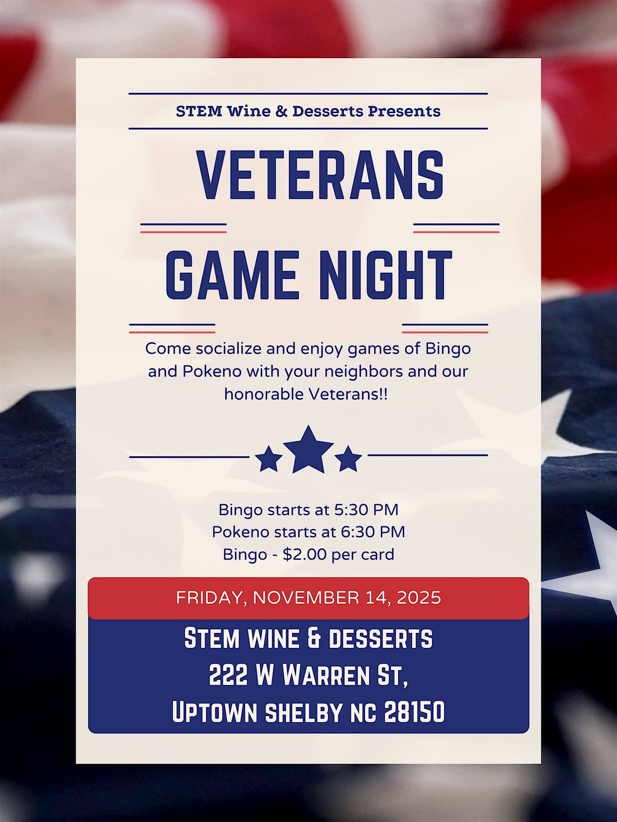 Game Night- Salute to Veterans @ STEM