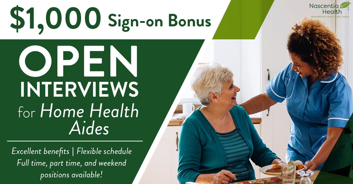 Open Interviews for Home Health Aides