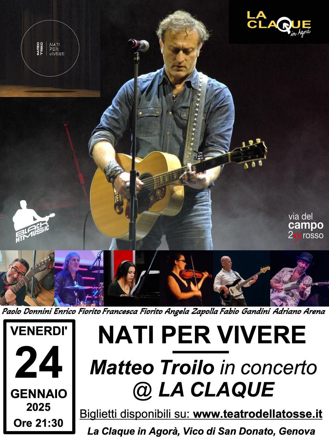 Matteo Troilo in concerto a La Claque - Presentazione del disco Nati Per Vivere