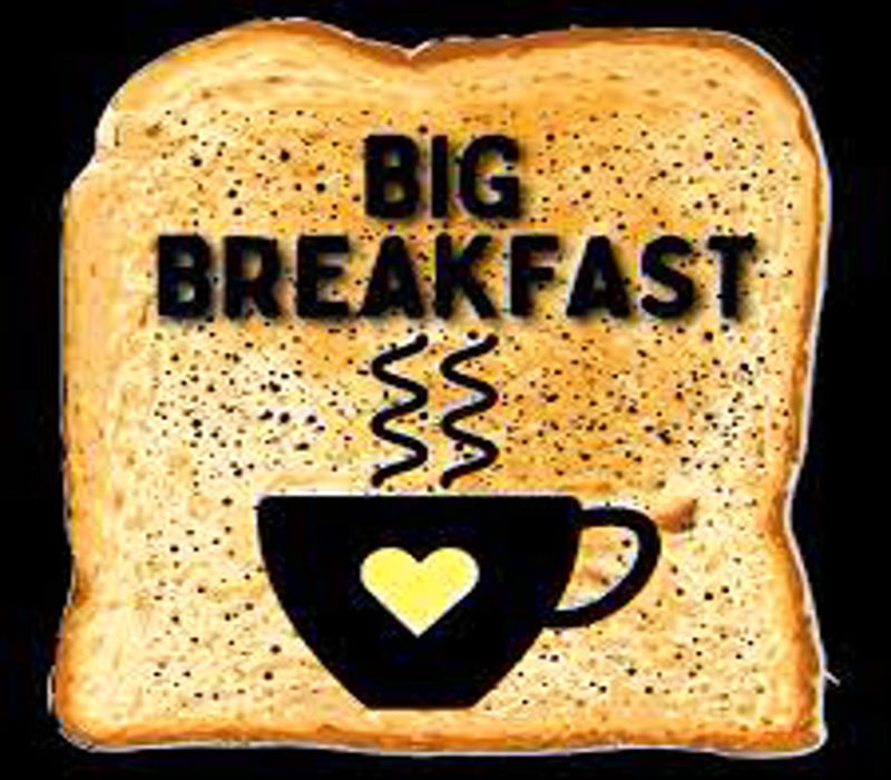 Tamworth BIG Breakfast, Tamworth Legion Hall. Sat December 21, 2024  7:30 to 10:30 a.m.r 