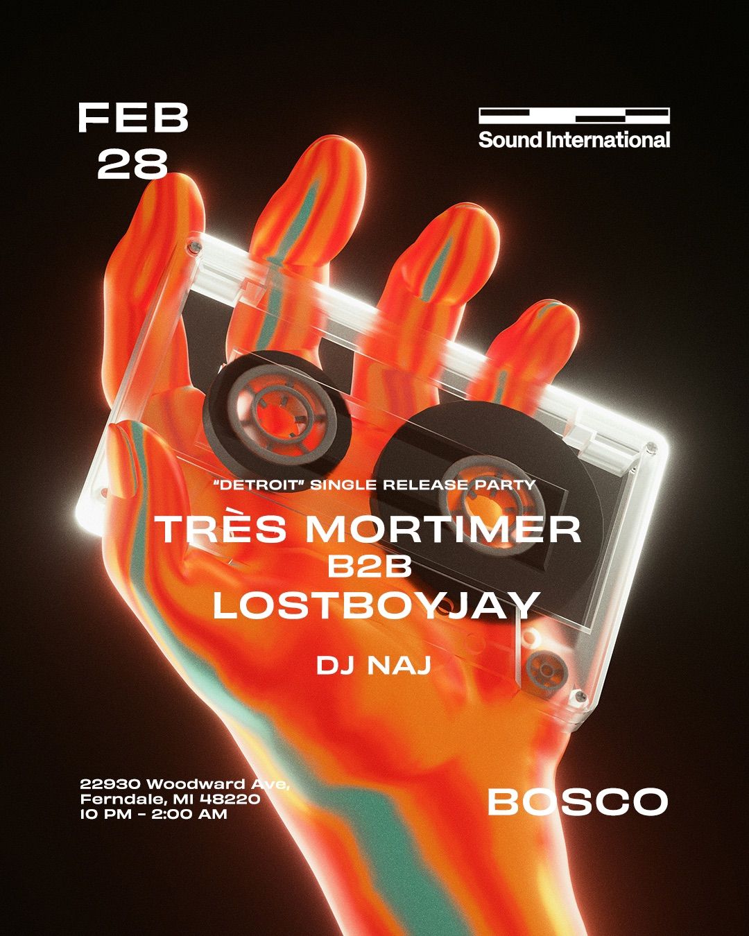 \u201cDetroit\u201d Single Release Party - Tres Mortimer b2b LOSTBOYJAY