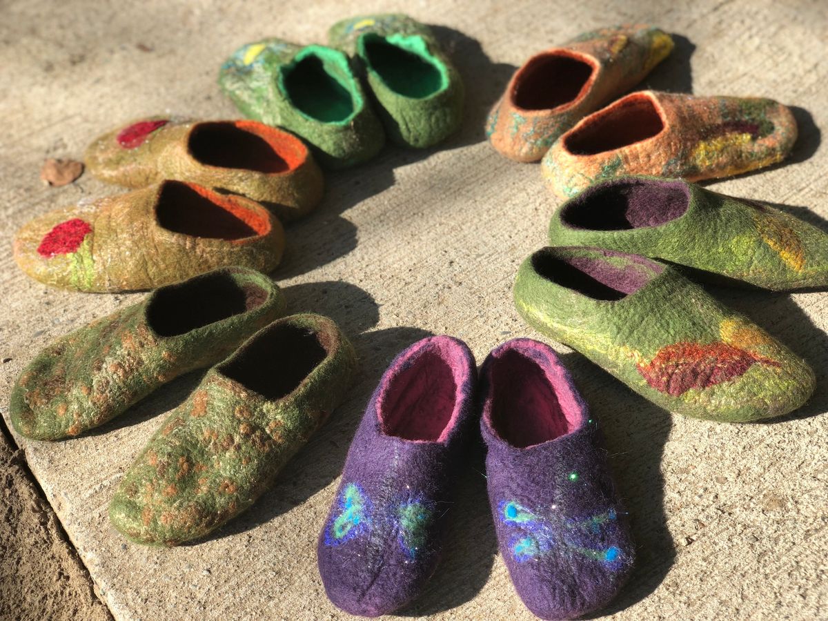 Wet Felted Super Soft Custom Fit Merino Wool Slippers - $75