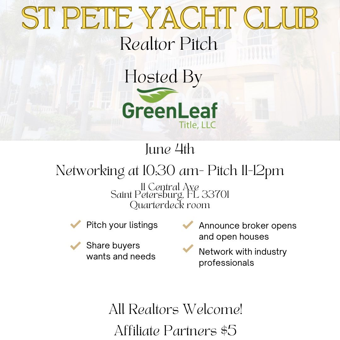 St Pete Yacht Club Pitch