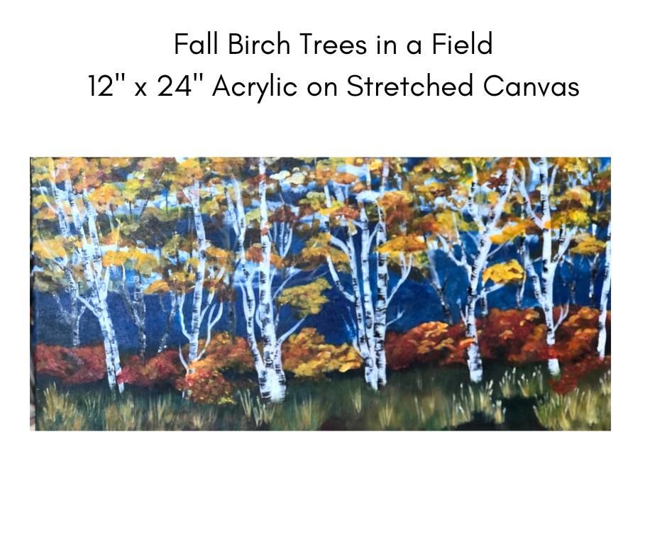 Fall Birch Trees in a Field Sit and Paint at Nature's Nook