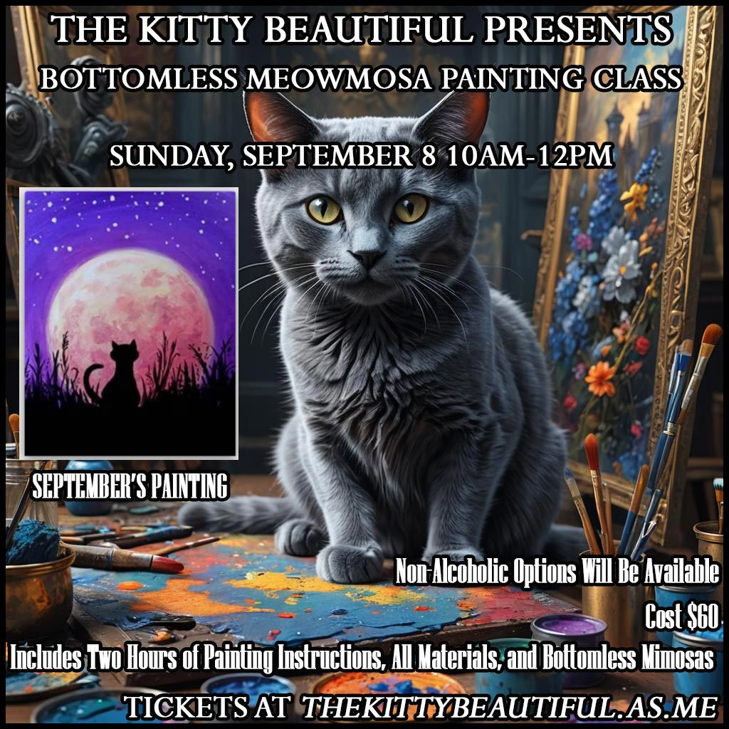 Bottomless Meowmosa Painting Class at The Kitty Beautiful