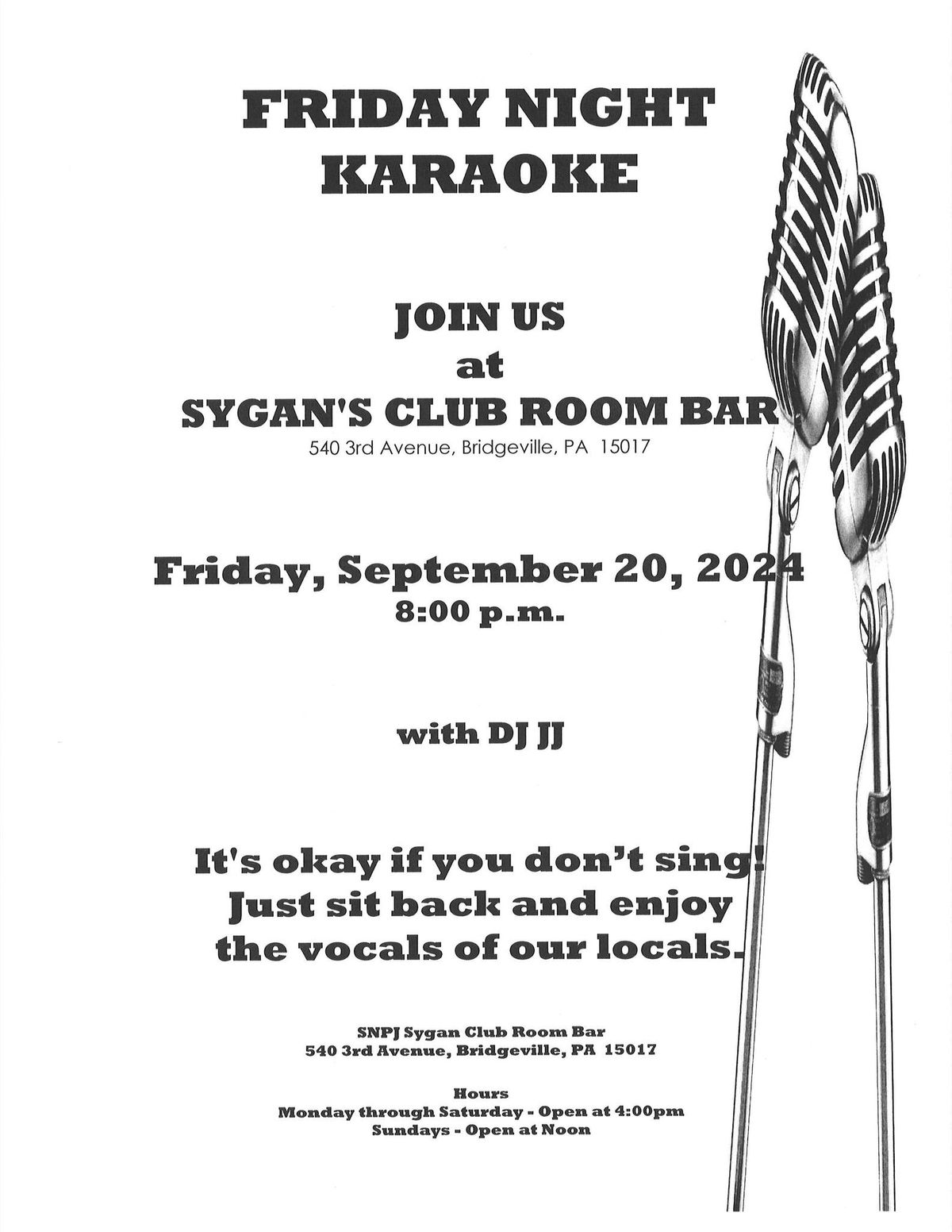 Friday Night Karaoke - September 20, 2024