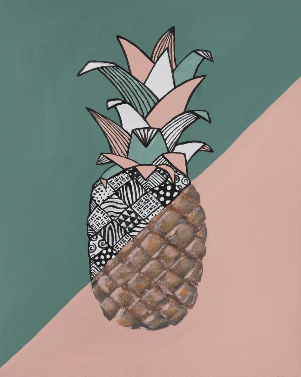 PAINT THE PINEAPPLE PAINTING WITH SIP AND CREATE