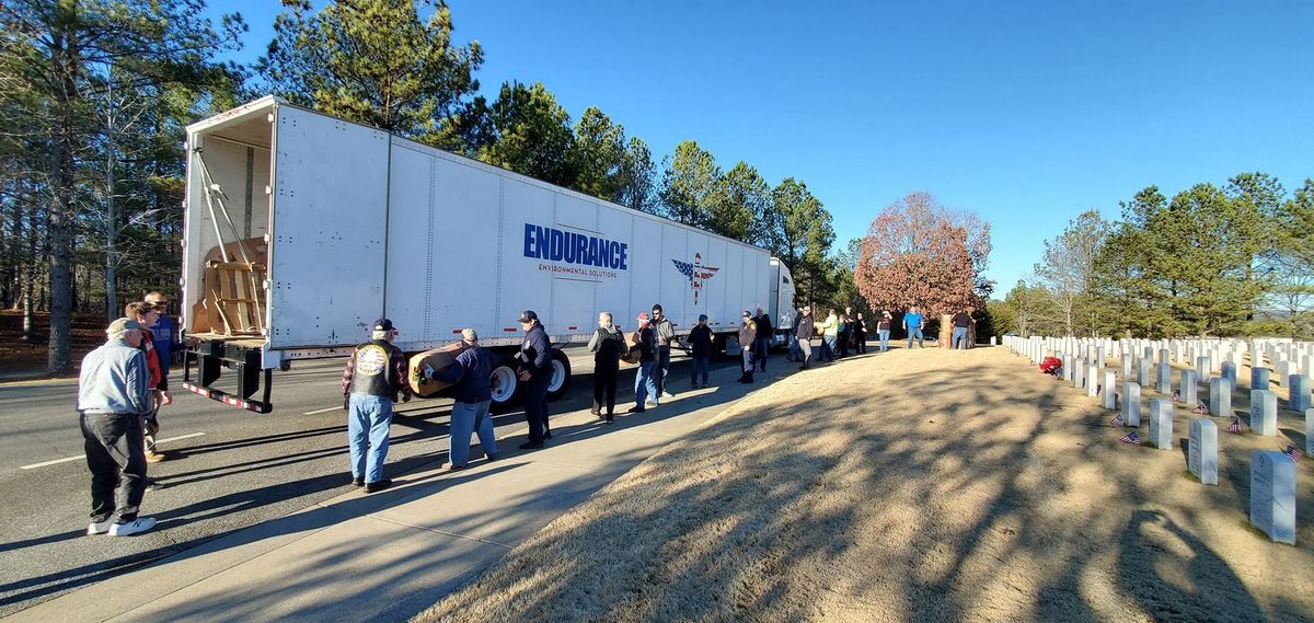 Wreaths Across America Truck unloading 