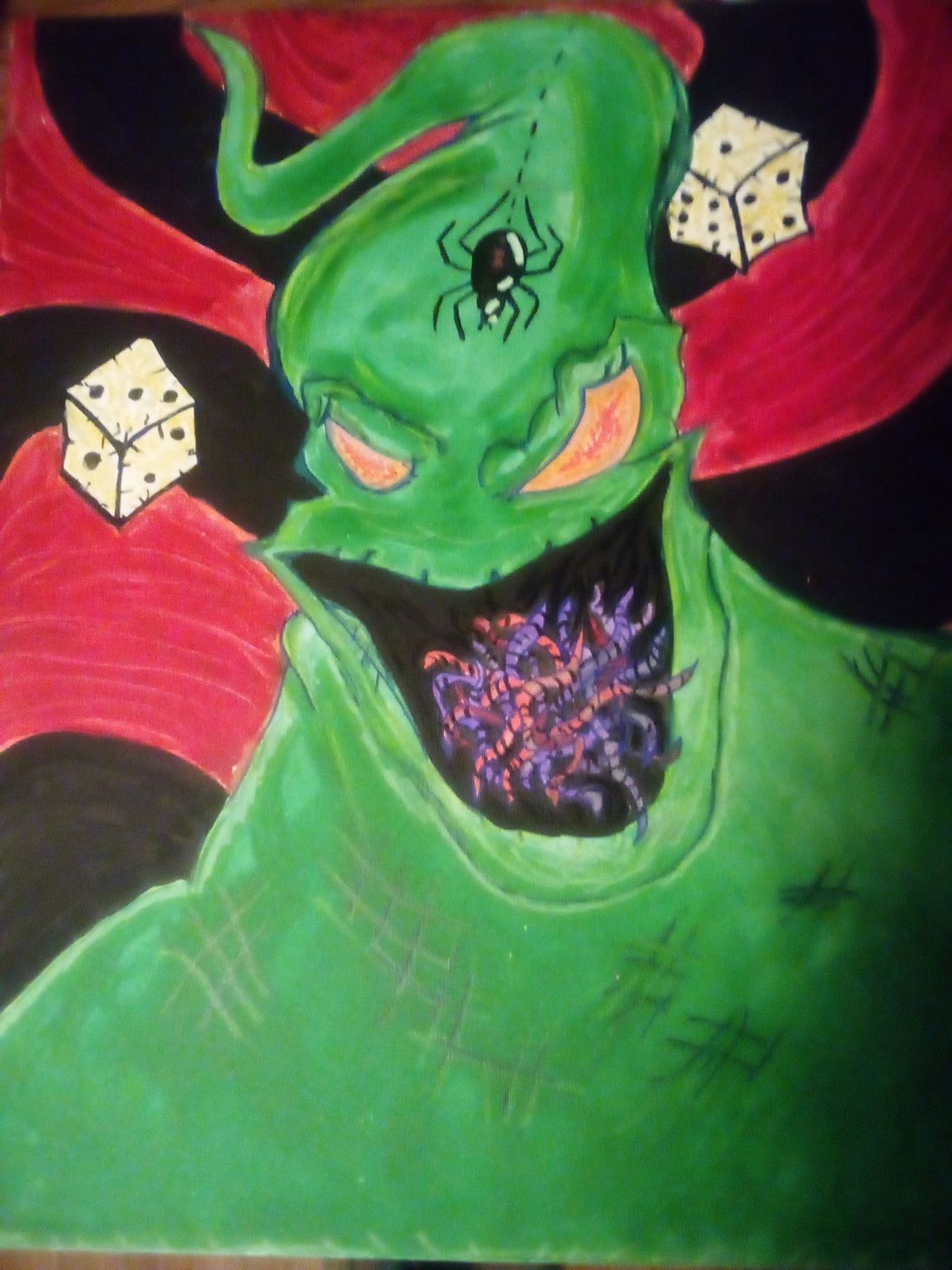 "Darkside of christmas" paint and sip (Krampus..Grinch) w \/MC Peculiarities $30 w canvas  