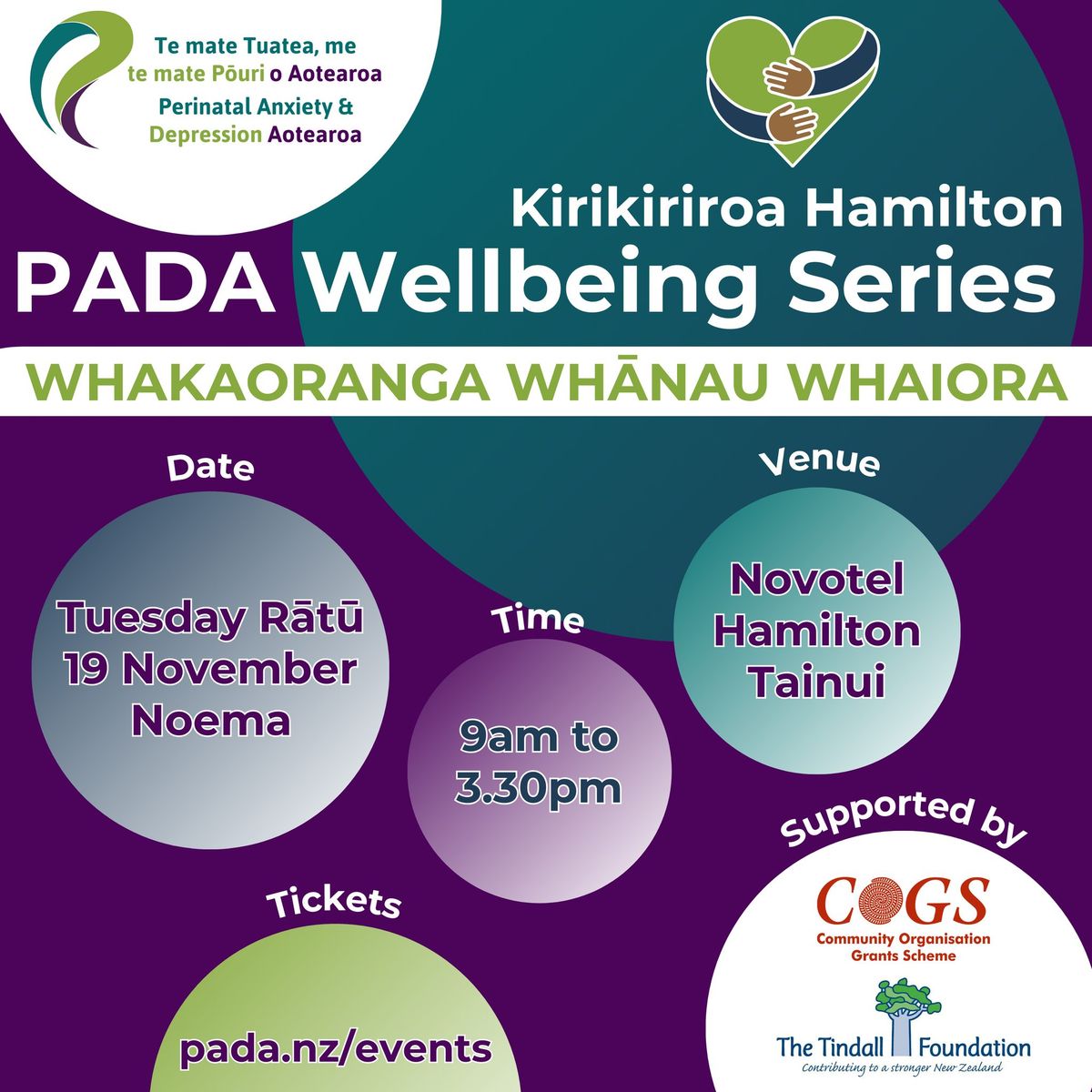 PADA Wellbeing Series - Kirikiriroa | Hamilton - Whakaoranga Wh\u0101nau Whaiora